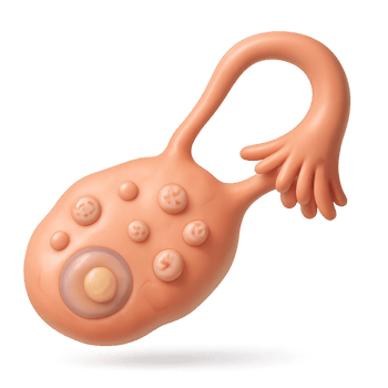3D Illustration of a Simple Ovary Design for Educational Use png