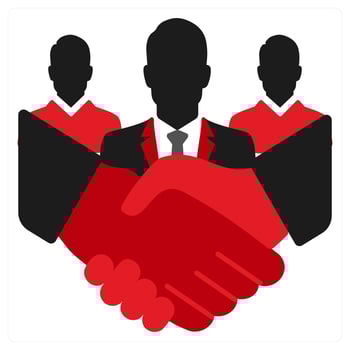 Team Building icon concept in red filled color vector
