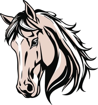 A brown horse head vector