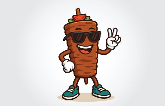 Kebab Mascot Cartoon Character Template vector