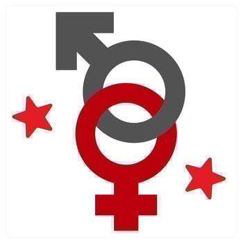 Gender Identity icon concept in red filled color vector