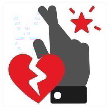 Cheating icon concept in red filled color vector