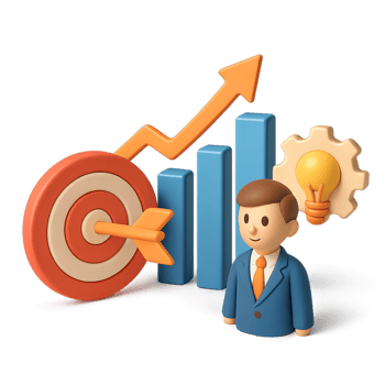 3D Business Growth Strategies for Simple Success Visualization png