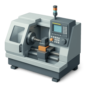 Simple 3D CNC Lathe Machine for Precision Manufacturing Applications png