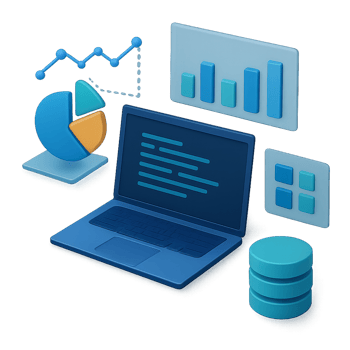 3D Data Visualization with Laptop and Graphical Elements for Analysis png
