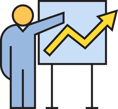 People Presenting Arrow Chart Icon png