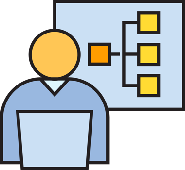Office Worker and Diagram Icon png