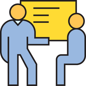 People Training with Whiteboard Icon png