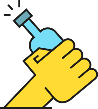 Hand Holding Champagne Bottle Icon png