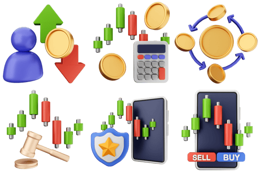 Various icons for trading and money png