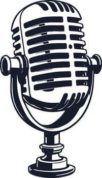 A retro microphone on a white background vector