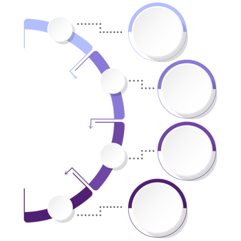 Modern circle infographic template with 4 steps, process or options. png