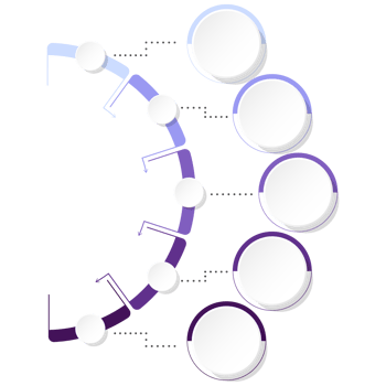 Modern circle infographic template with 5 steps, process or options. png
