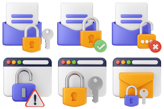 A set of icons with a lock, padlock and other items png