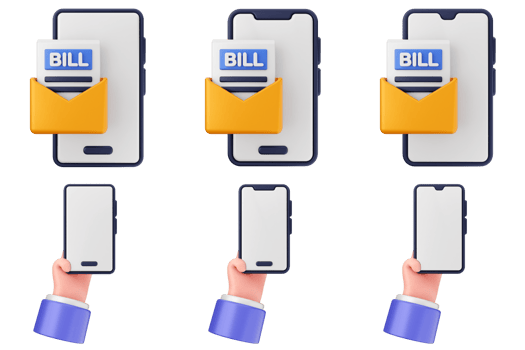 Bill payment icon on smartphone png