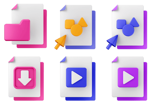 A set of colorful icons with different shapes png