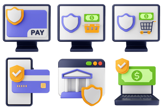 Various icons of payment and security png