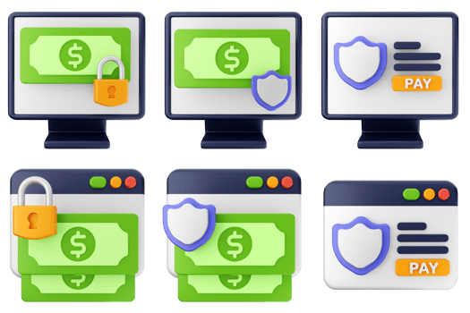 Four different types of computer screens with money png