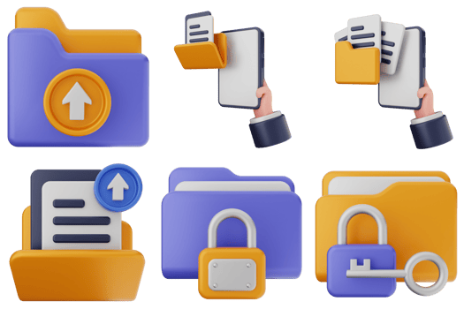 Various icons of folders and files png