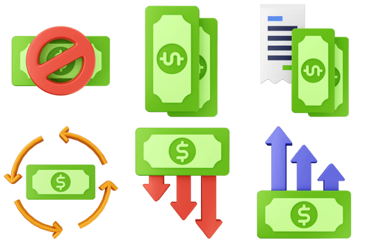 Money icons set - illustration png