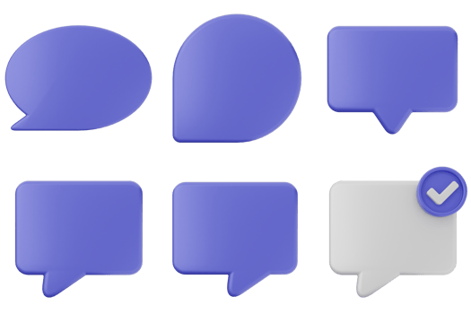 A set of speech bubbles with a check mark png