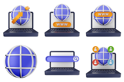 Internet icon set illustration png