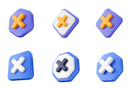 A set of four different colored buttons png