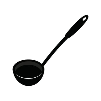Black Plastic Soup Ladle vector