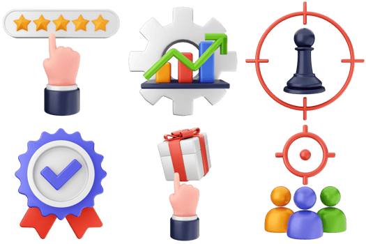 A set of icons depicting various business related items png