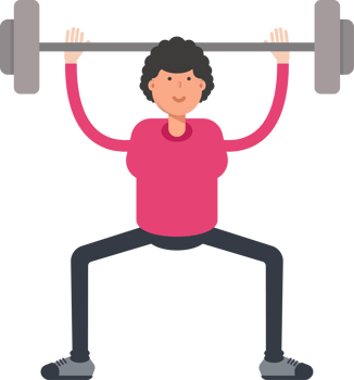 Afro Hairstyle Man Character Lifting Barbell png