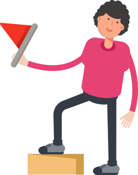 Afro Hairstyle Man Character Holding Victory Flag png
