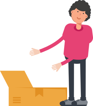 Afro Hairstyle Man Character Opening Box png