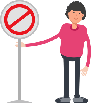 Afro Hairstyle Man Character and Prohibition Signage png