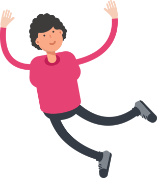 Afro Hairstyle Man Character Relaxing and Jumping png