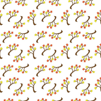 A decorative design showcasing trees and leaves, creating a natural pattern in vibrant green tones. vector