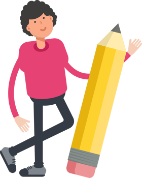 Afro Hairstyle Man Character and Pencil png