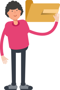 Afro Hairstyle Man Character Holding Folder png