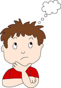 Child thinking hard png