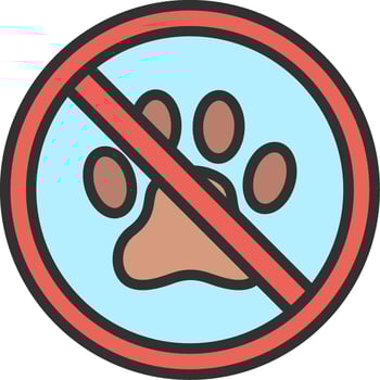 No Pets Gradient Color Form vector