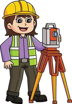 Construction Worker Building Surveyor Clipart vector