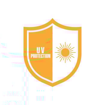 uv protection logo design concept idea with shield and sun symbol vector