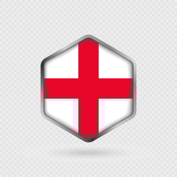 England flag icon in hexagon shape. vector