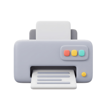 3d rendered illustration of a modern office printer depicting print technology and business operations with a digital design png