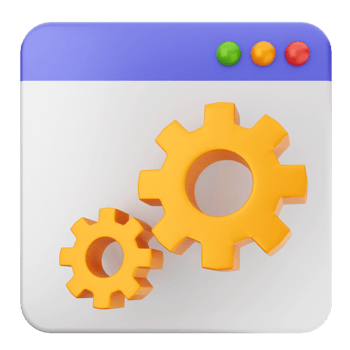 A yellow and orange gear wheel on a white background png