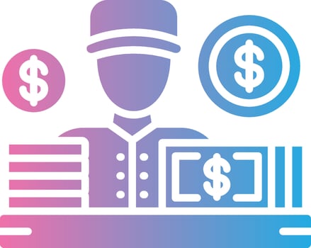 Cashier Outlined Concept Piece vector