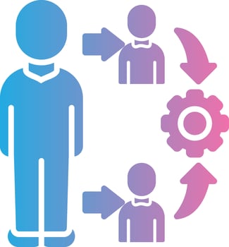 Team Management Shadowed Flat Design vector