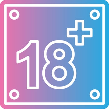 The icon for the 18 plus app vector