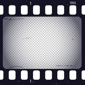 Blank movie filmstrip screen template. Realistic film segment vector