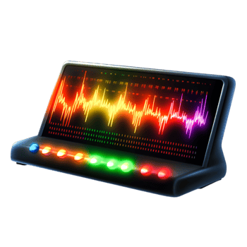 Colorful Sound Wave Display with Buttons for Audio Visual Representation png