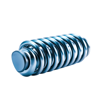 Steel Compression Spring with Reflections and Shadows png